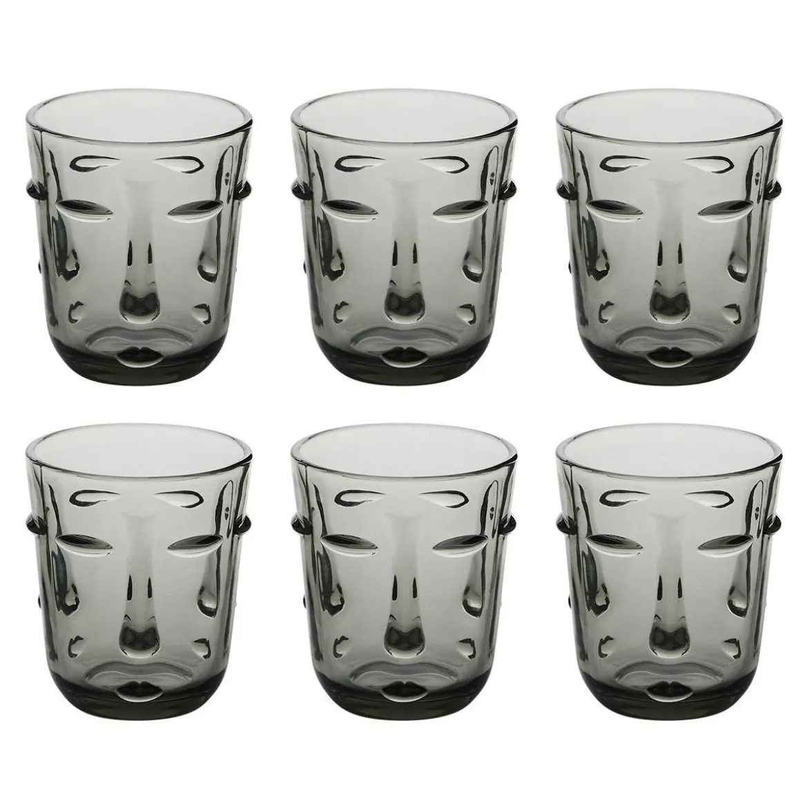 Lot de 6 gobelets bas "Visage"