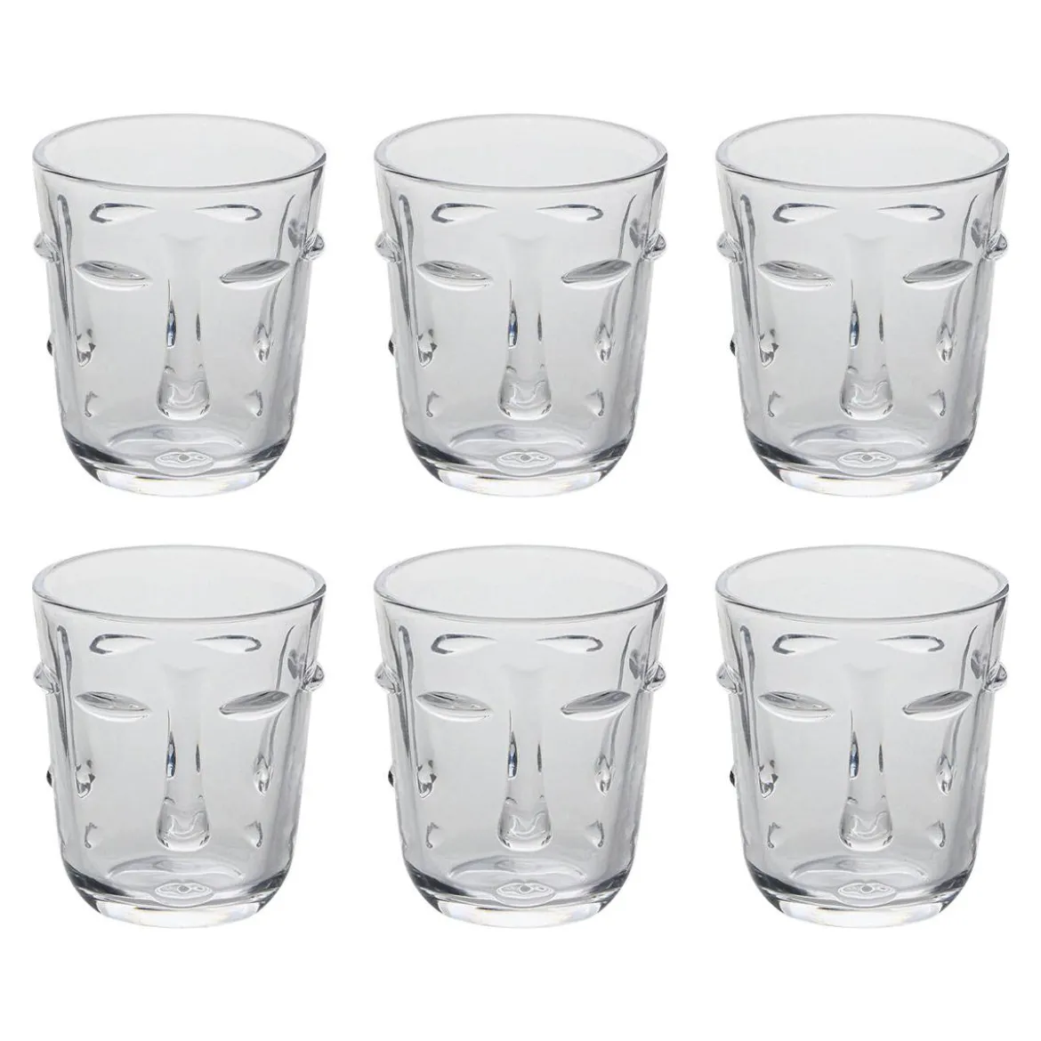 Lot de 6 gobelets bas "Visage"
