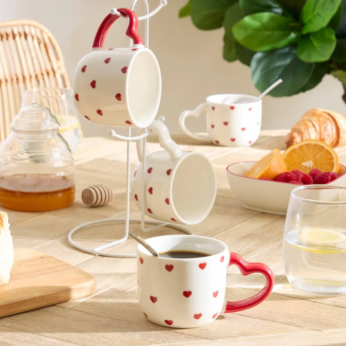 Lot de 4 mugs "Valentine"