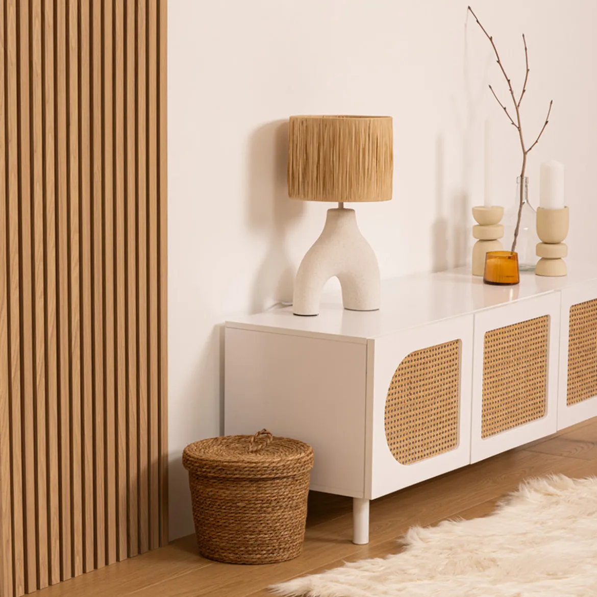 Lot de 3 panneaux décoratifs tasseaux bois Colva