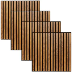 Lot de 4 panneaux décoratifs tasseaux bois Colva