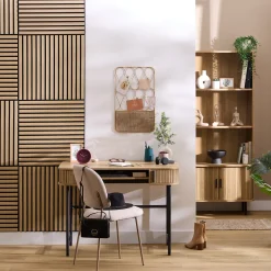 Lot de 2 panneaux décoratifs tasseaux bois Colva
