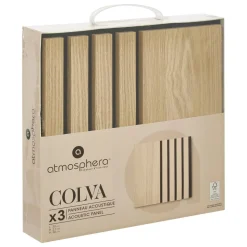 Lot de 3 panneaux décoratifs tasseaux bois Colva