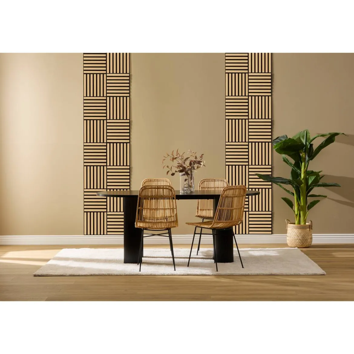Lot de 3 panneaux décoratifs tasseaux bois Colva