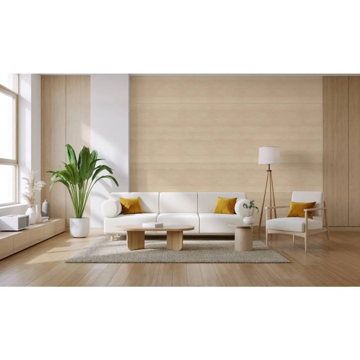 Lot de 2 stickers muraux effet travertin "Cary"
