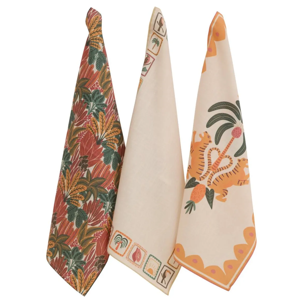 Lot de 3 torchons "Tropical"