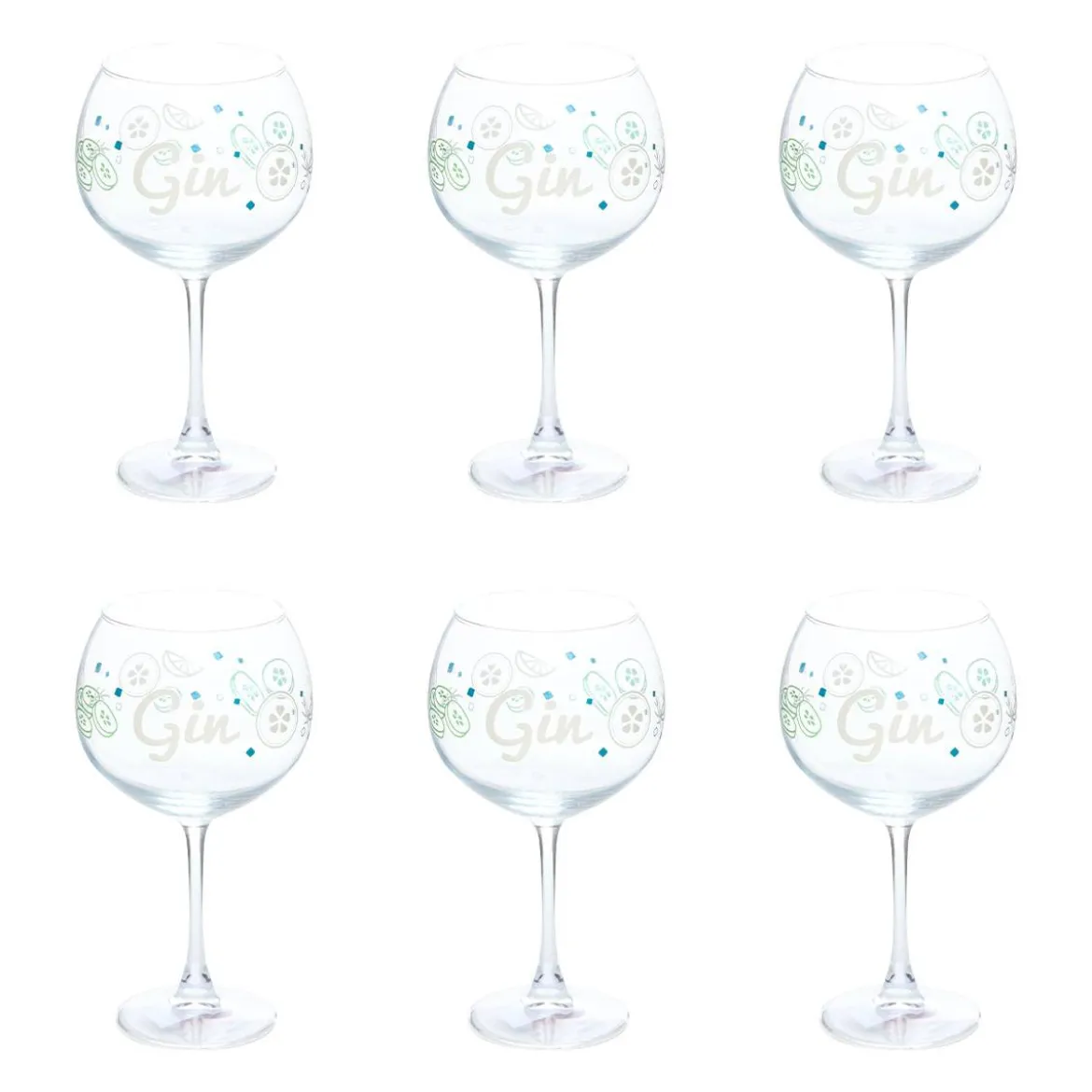 Lot de 6 verres à gin "Stella"