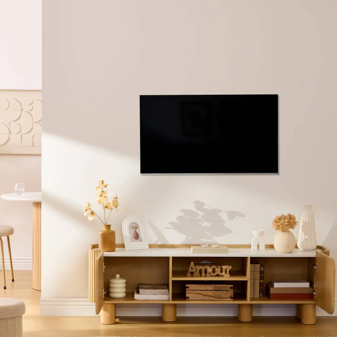 Meuble tv 2 portes 1 niveau "Homelya"