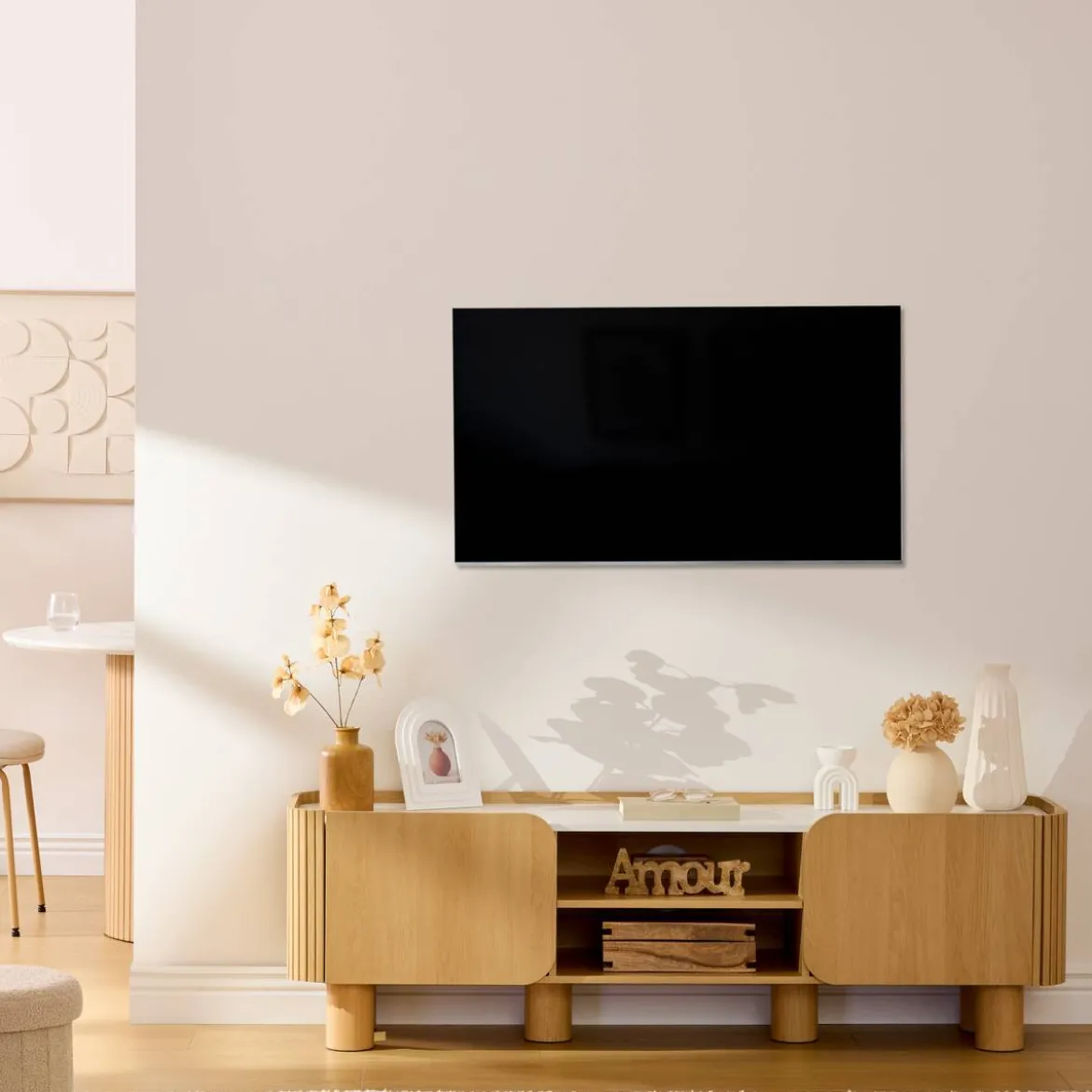 Meuble tv 2 portes 1 niveau "Homelya"