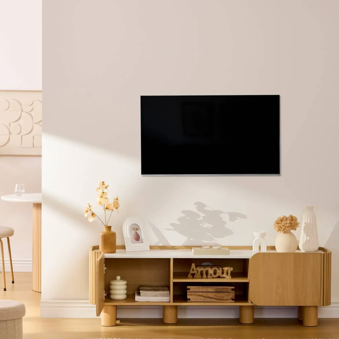 Meuble tv 2 portes 1 niveau "Homelya"