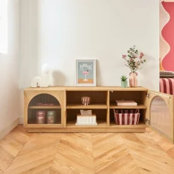 Meuble TV 2 portes 3 étagères "Lousada"