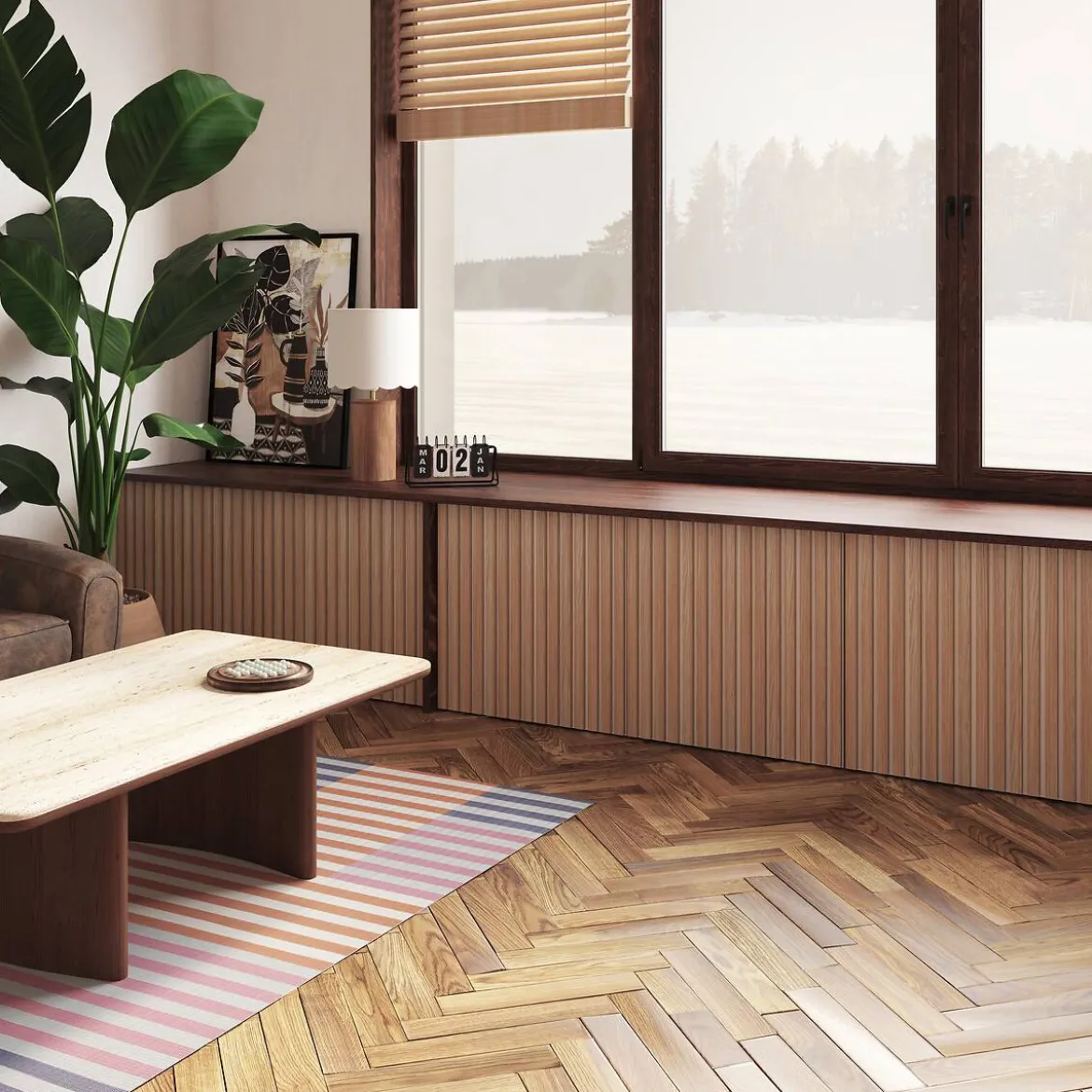 Panneau décoratif tasseaux bois "Colva"