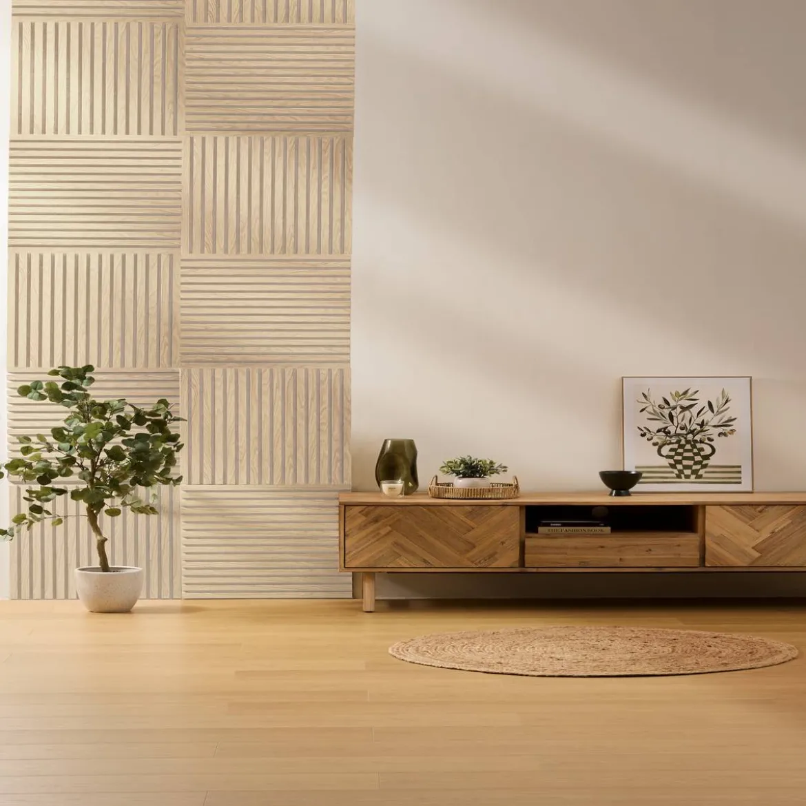 Panneau décoratif tasseaux bois "Colva"