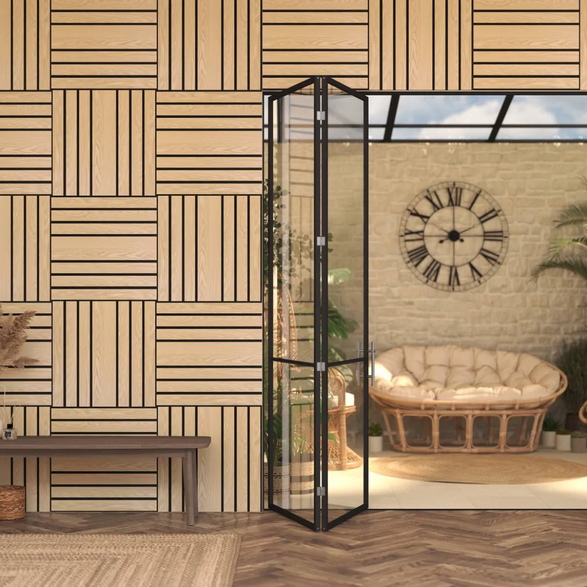 Panneau décoratif tasseaux bois "Colva"
