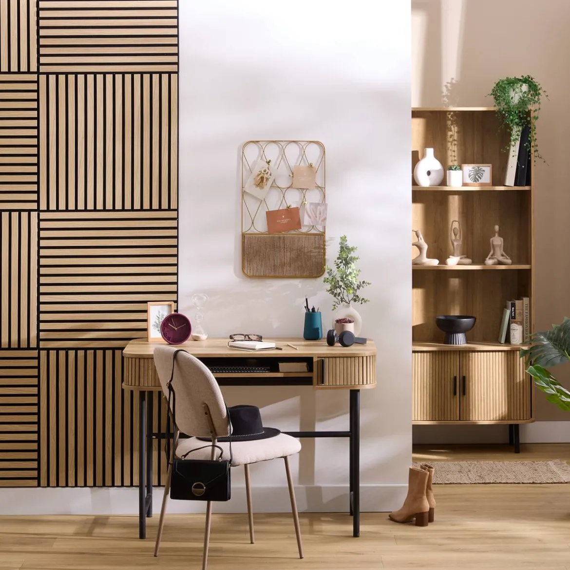 Panneau décoratif tasseaux bois "Colva"
