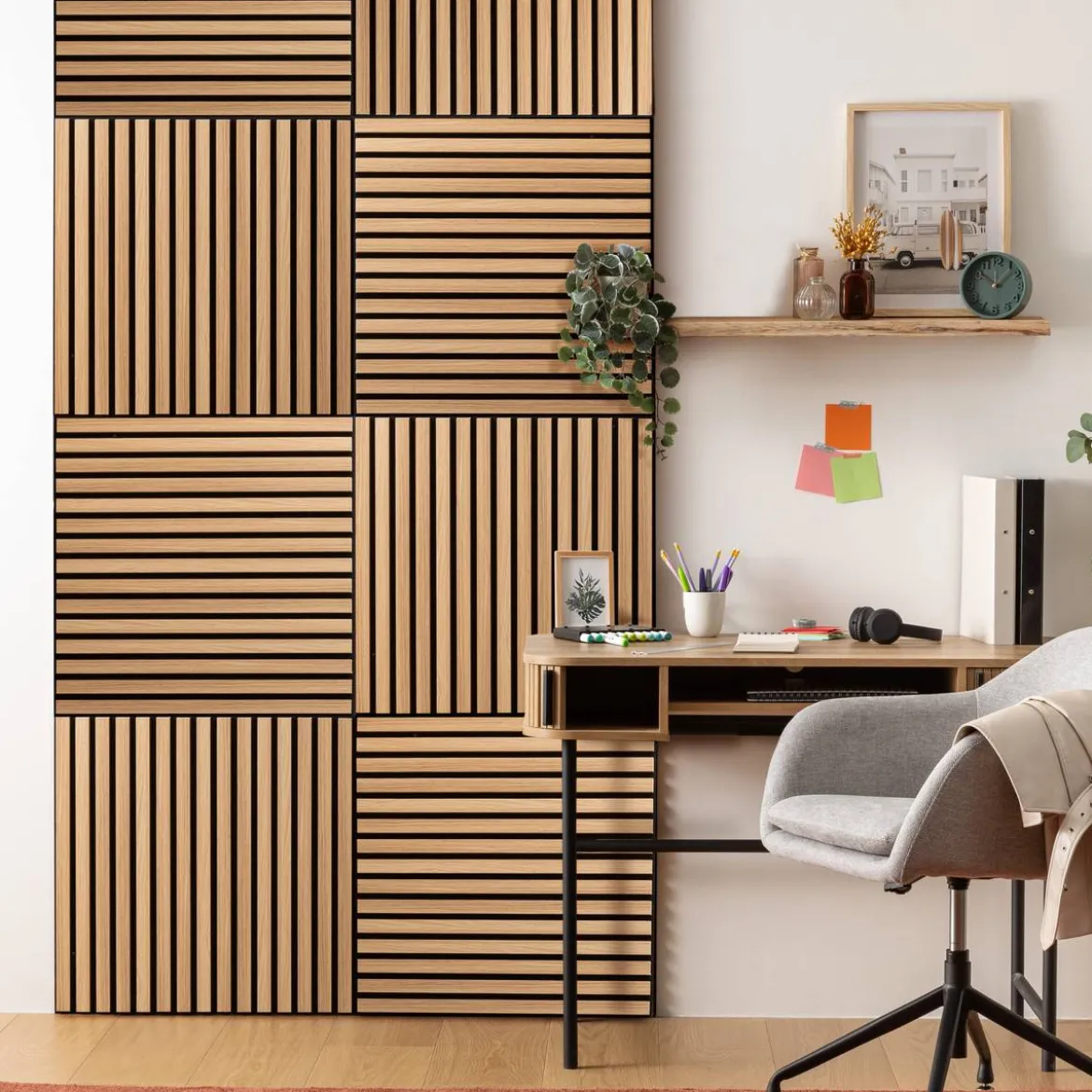 Panneau décoratif tasseaux bois "Colva"