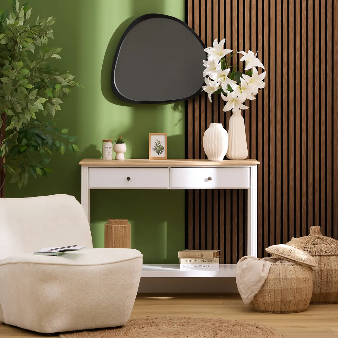 Panneau décoratif tasseaux bois "Colva"