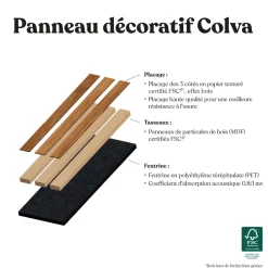 Panneau décoratif tasseaux bois "Colva"