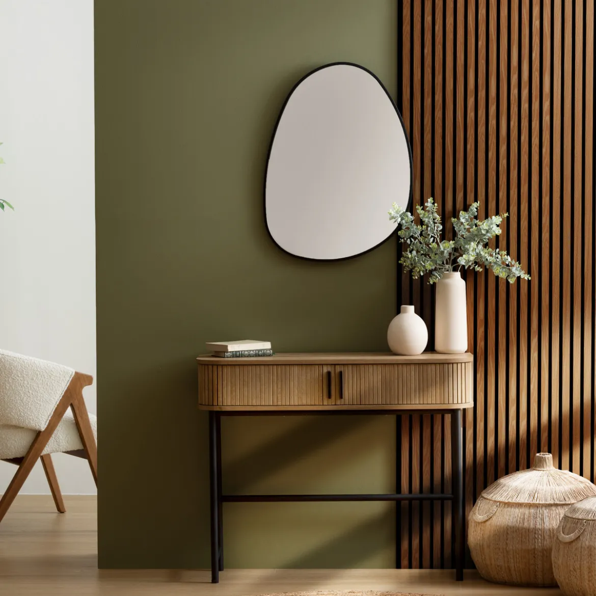Panneau décoratif tasseaux bois "Colva"