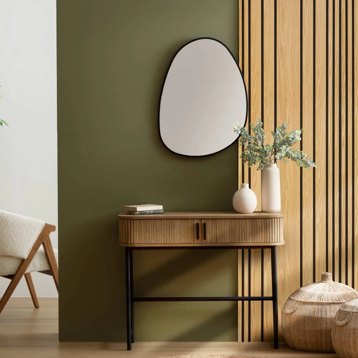 Panneau décoratif tasseaux bois "Colva"