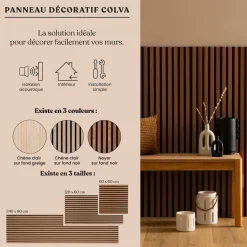 Panneau décoratif tasseaux bois