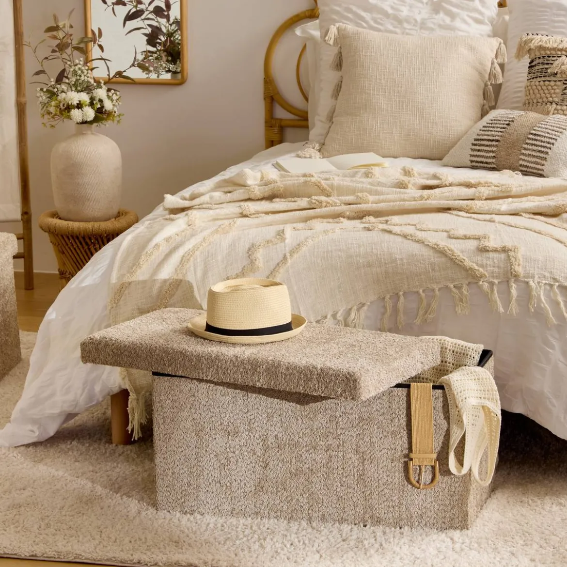 Pouf pliant double "Soana"