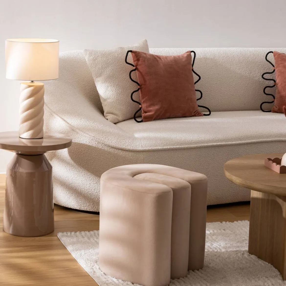 Pouf velours "Bolan"
