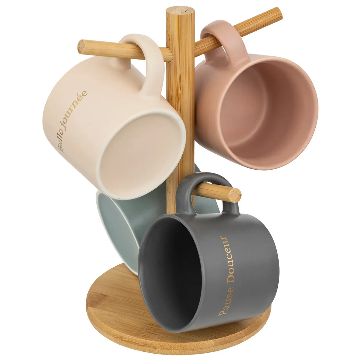 Rack 4 mugs "Belle Journee"