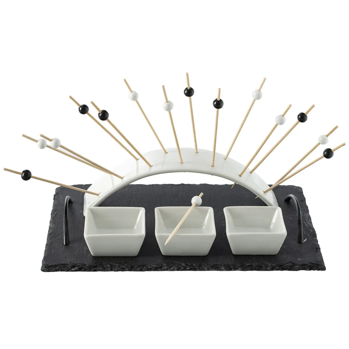 Set apéritif arc 5 pièces "Ardoise"