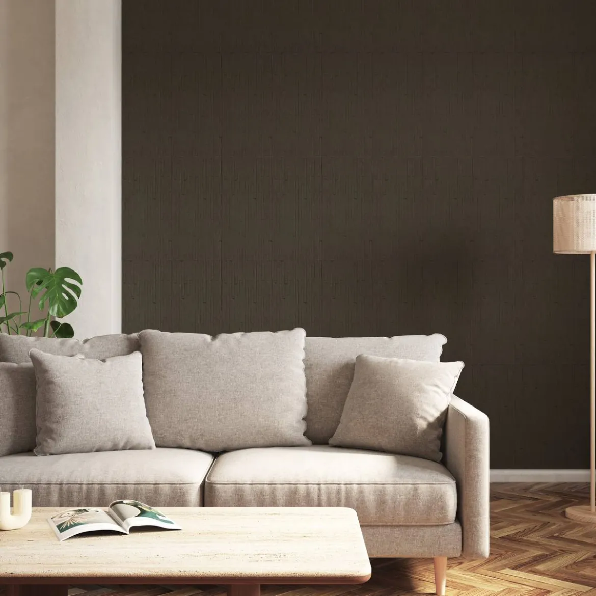 Sticker mural effet parement ardoise "Cary"