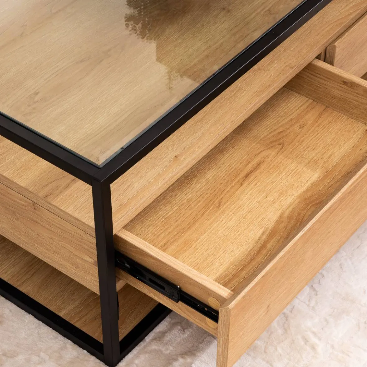Table basse 2 tiroirs "Aldea"