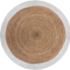 Tapis en jute bord blanc
