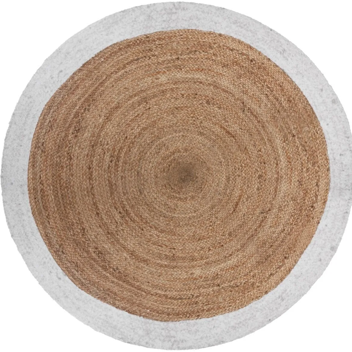 Tapis en jute bord blanc