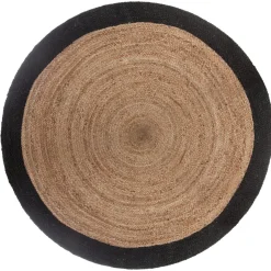 Tapis en jute bord noir