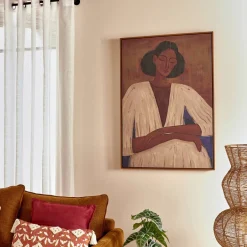 Toile peinte encadrée "Aicha"