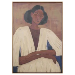 Toile peinte encadrée "Aicha"