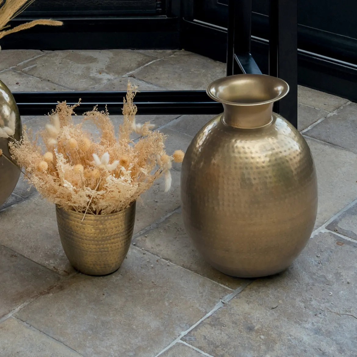 Vase "Oasis", métal martelé